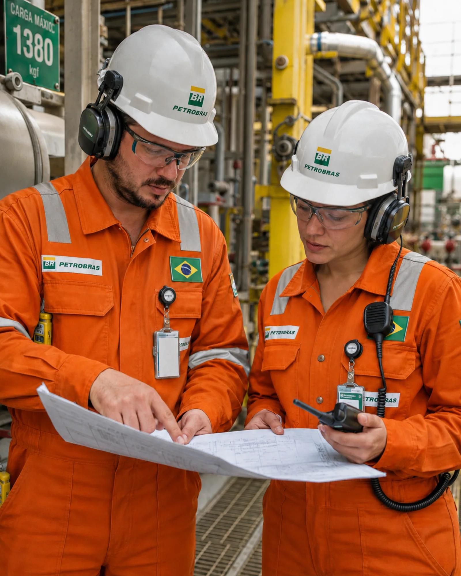 Engenheiros Petrobras em refinaria